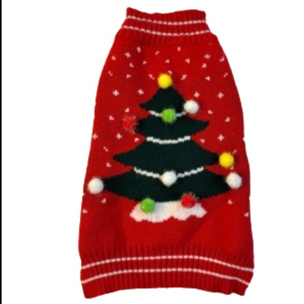Red Knit Ugly Christmas Dog Sweater